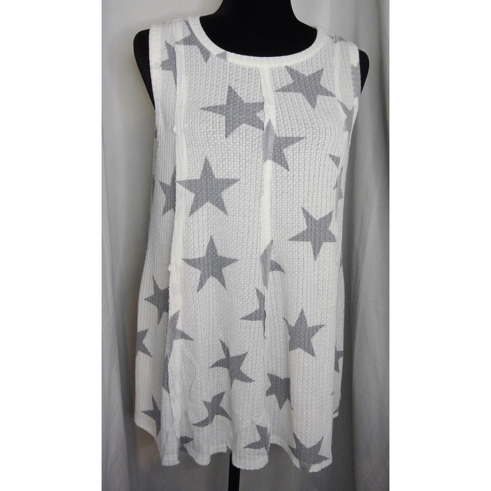 Altar'd State Star Waffle Tunic  Small Top